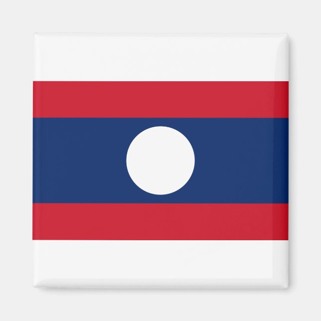 Laos Flag Magnet (Vorne)