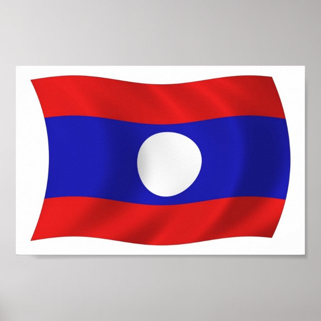 Laos Flag Poster Print (Vorne)