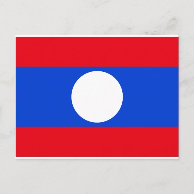 Laos Flag Postkarte (Vorderseite)