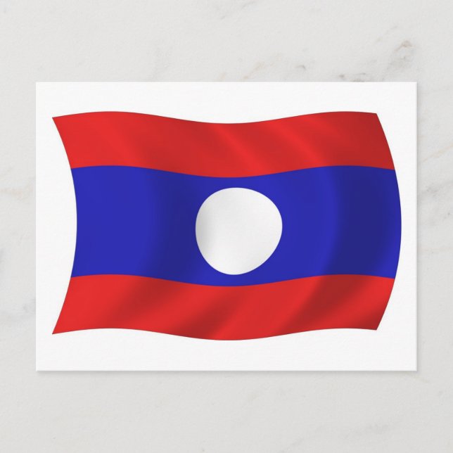 Laos Flag Postkarte (Vorderseite)