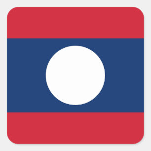 Laos Flag Quadratischer Aufkleber