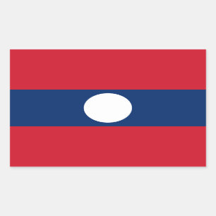 Laos Flag Rechteckiger Aufkleber