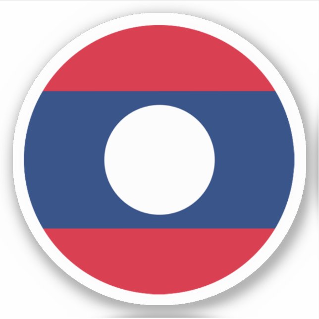 Laos Flag Round Sticker (Vorderseite)