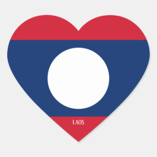 Laos Flag Splendid Patriotic Herz-Aufkleber