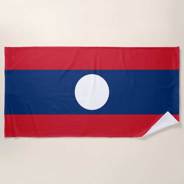 Laos Flag Strandtuch (Vorderseite)