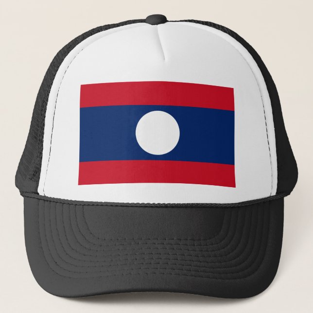 Laos Flag Truckerkappe (Vorderseite)