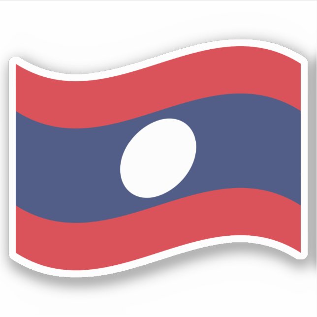 Laos Flag Wave Aufkleber (Vorderseite)