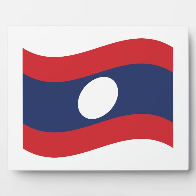 Laos Flag Wave Fotoplatte (Vorderseite)
