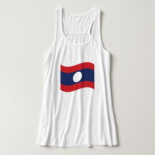 Laos Flag Wave Tank Top (Design Vorderseite)