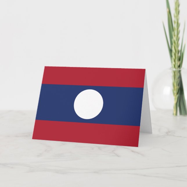 Laos-Flagge Dankeskarte (Vorderseite)