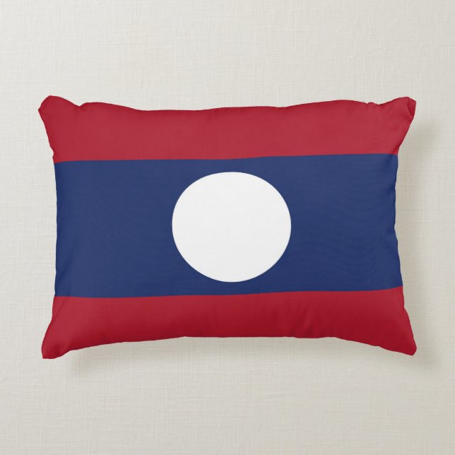 Laos-Flagge Dekokissen (Vorderseite)