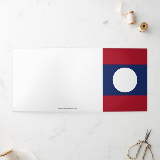 Laos-Flagge Dreifach Gefaltete Karte (Außenbereich)