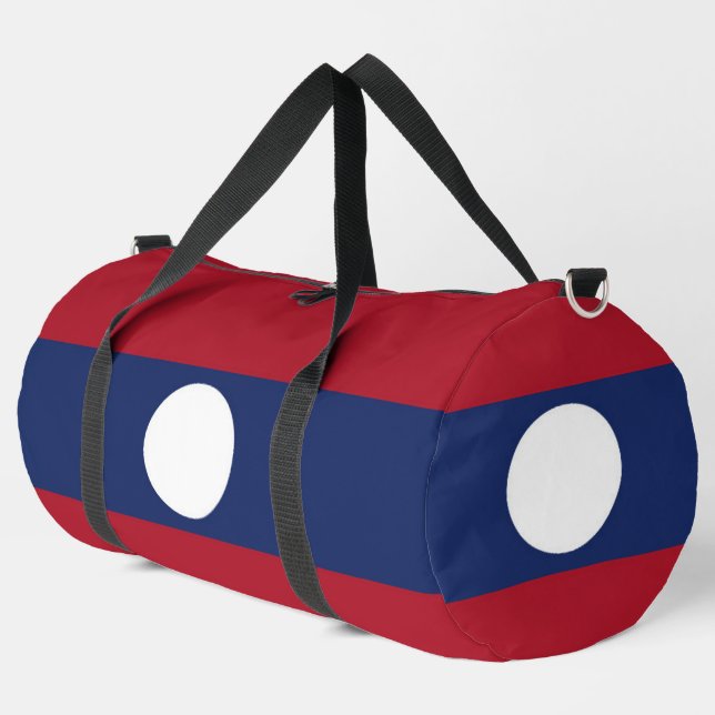 Laos-Flagge Duffle Bag (Linke Ecke)