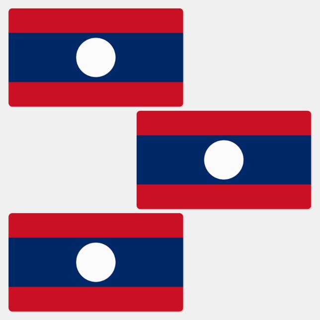 Laos-Flagge Etiketten (Gruppe)
