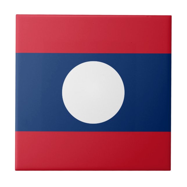 Laos-Flagge Fliese (Vorderseite)