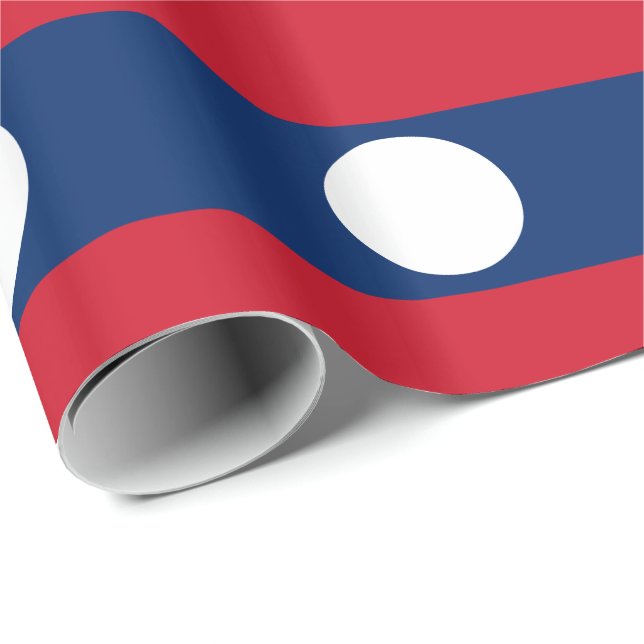 Laos-Flagge Geschenkpapier (Rolleneckpunkt)