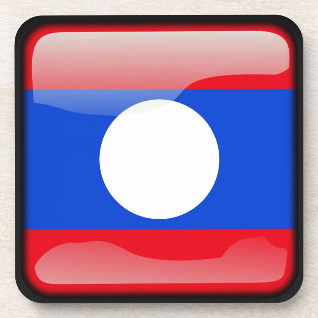 Laos-Flagge Getränkeuntersetzer (Vorderseite)