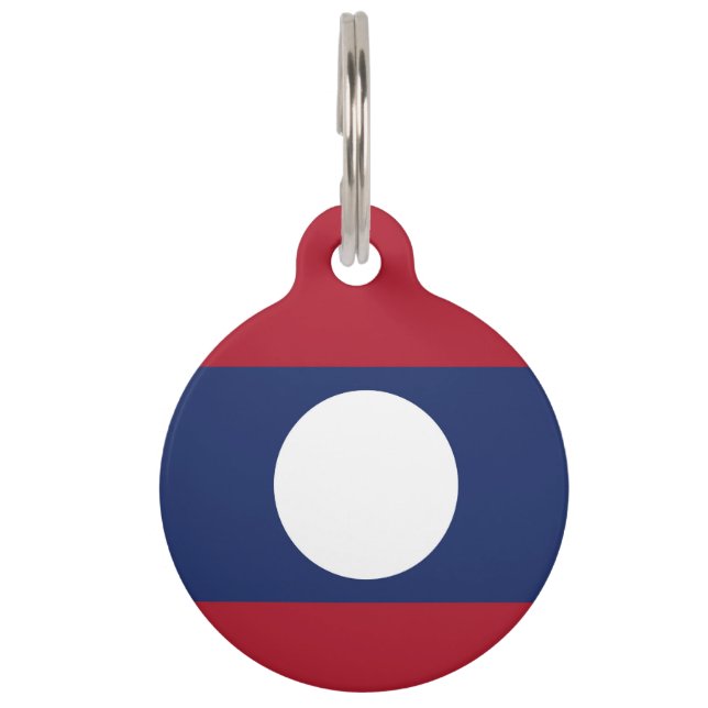 Laos-Flagge Haustiermarke (Vorderseite)