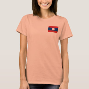 Laos-Flagge + Karte T-Shirt