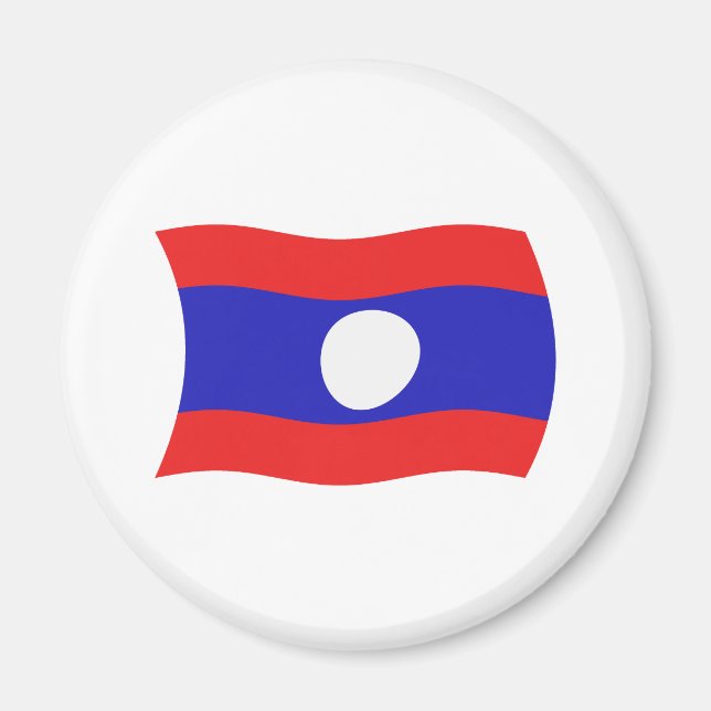 Laos Flagge Magnet (Vorne)
