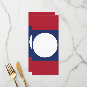 Laos-Flagge Menükarte