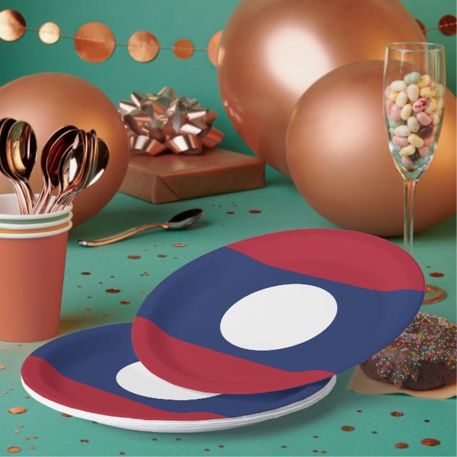 Laos-Flagge Pappteller (Multi)