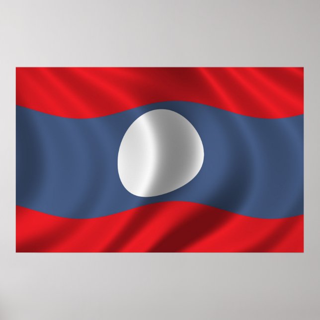 Laos-Flagge Poster (Vorne)