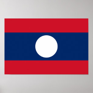 Laos-Flagge Poster