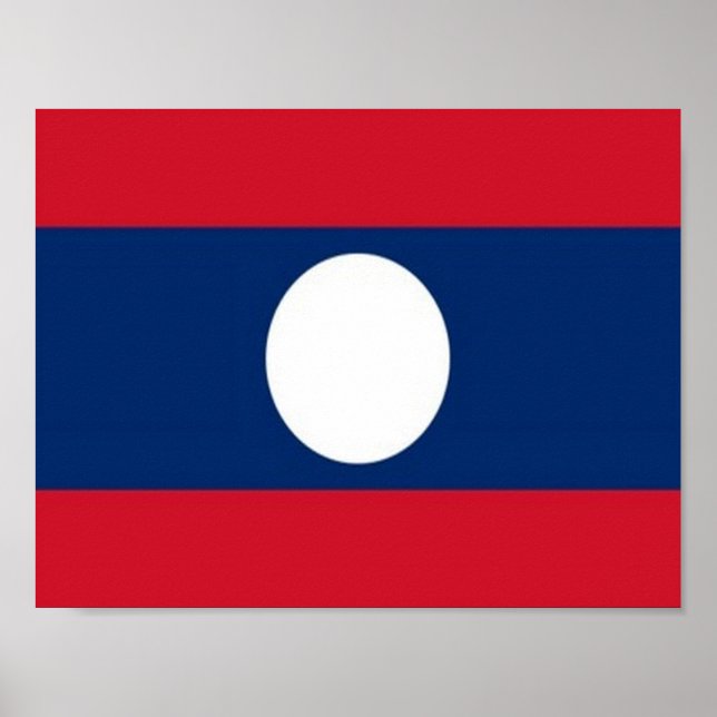 Laos - Flagge - Poster (Vorne)