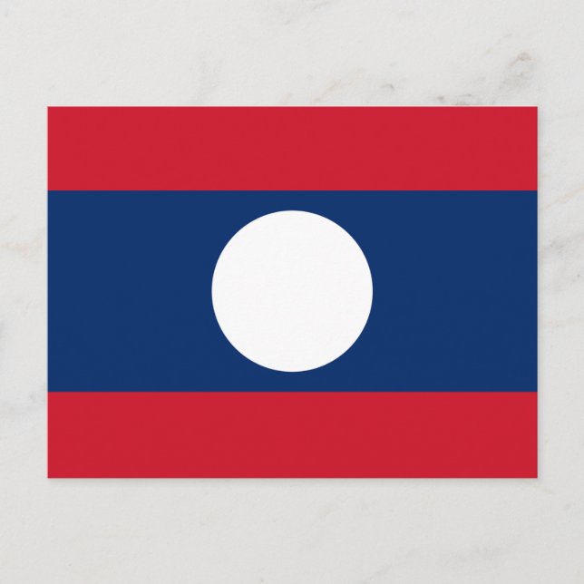 Laos-Flagge Postkarte (Vorderseite)