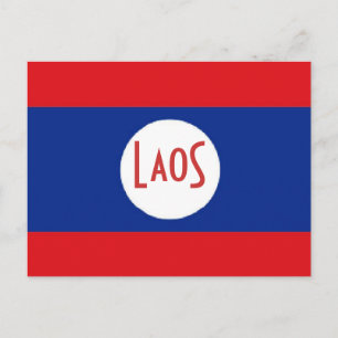 Laos-Flagge Postkarte
