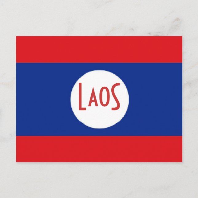 Laos-Flagge Postkarte (Vorderseite)