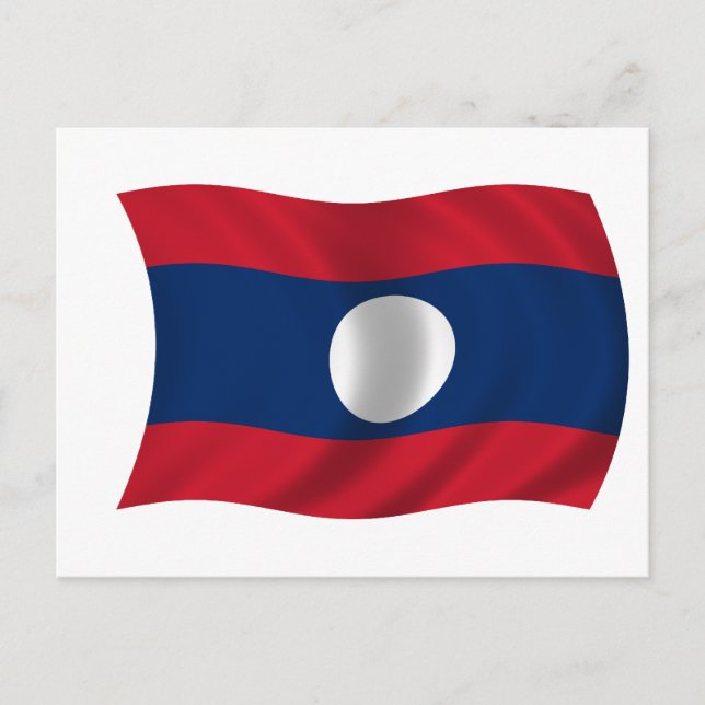 Laos-Flagge Postkarte (Vorderseite)