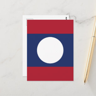 Laos-Flagge Postkarte