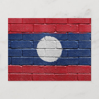 Laos-Flagge Postkarte