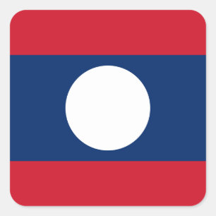 Laos-Flagge Quadratischer Aufkleber