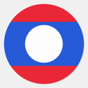 Laos-Flagge Runder Aufkleber