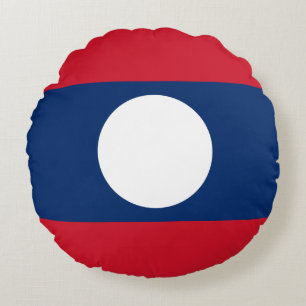 Laos-Flagge Rundes Kissen