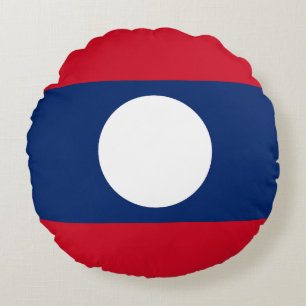 Laos-Flagge Rundes Kissen