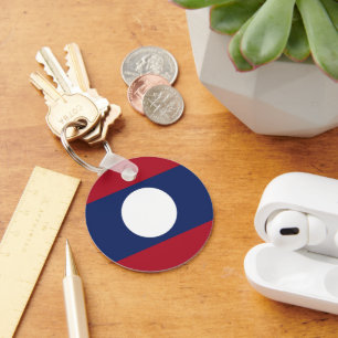 Laos-Flagge Schlüsselanhänger