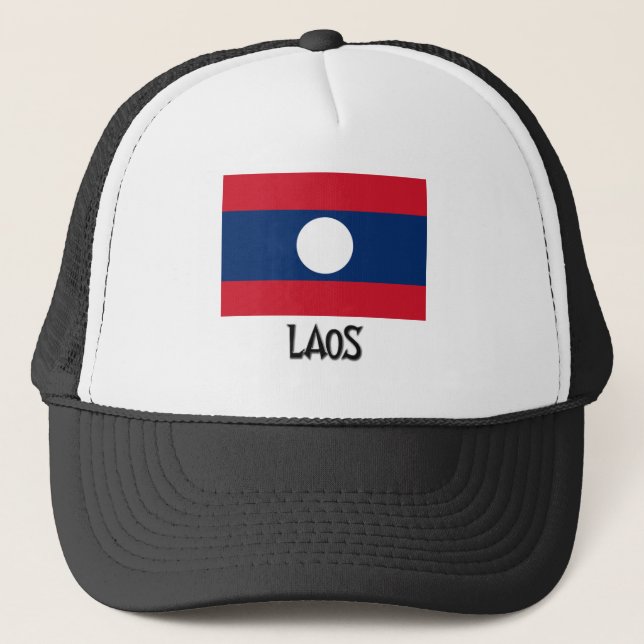 Laos-Flagge Truckerkappe (Vorderseite)