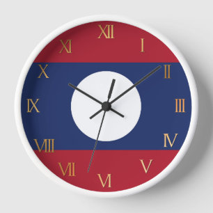 Laos-Flagge Uhr