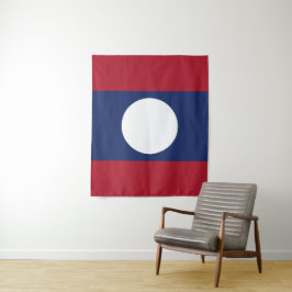 Laos-Flagge Wandteppich
