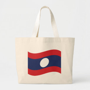 Laos Flagge Weht Jumbo Stoffbeutel