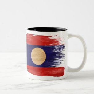 Laos-Flaggen-Tasse Zweifarbige Tasse