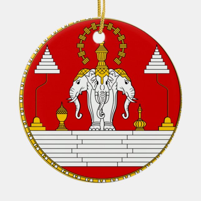 Laos* Königreich-Weihnachtsverzierung Keramikornament (Vorne)