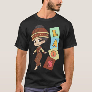 Laos Lao Laotian Proud Flag Traditionelles Kleid L T-Shirt