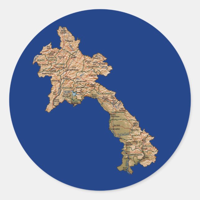 Laos Map Sticker (Vorderseite)
