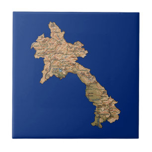 Laos Map Tile Fliese