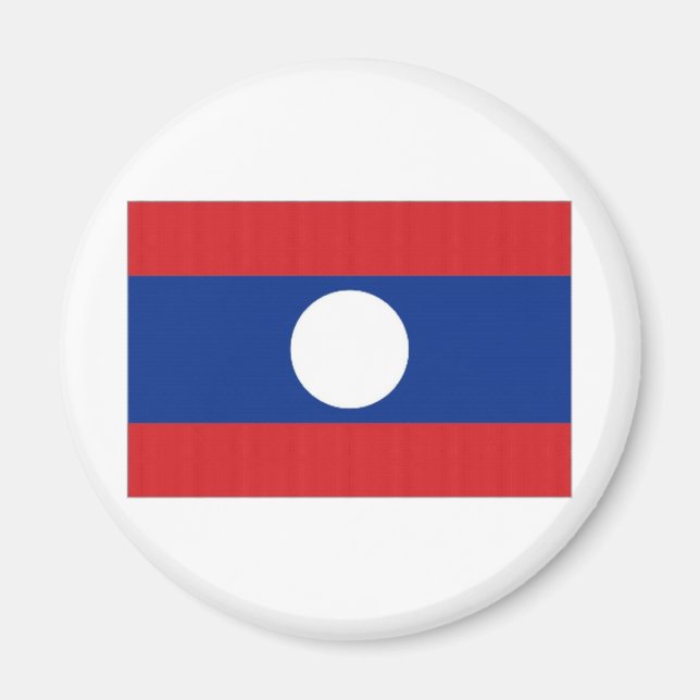 Laos-Nationalflagge Magnet (Vorne)